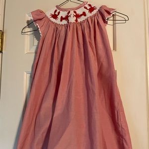 Smocked lobster and crab dress.